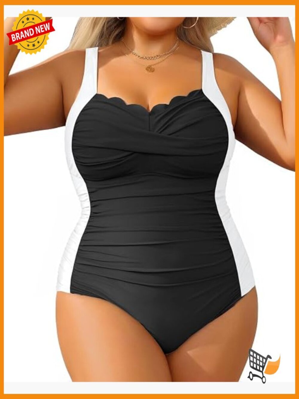Plus Size Twist Front One Piece Tummy Control Swimsuit Full Coverage